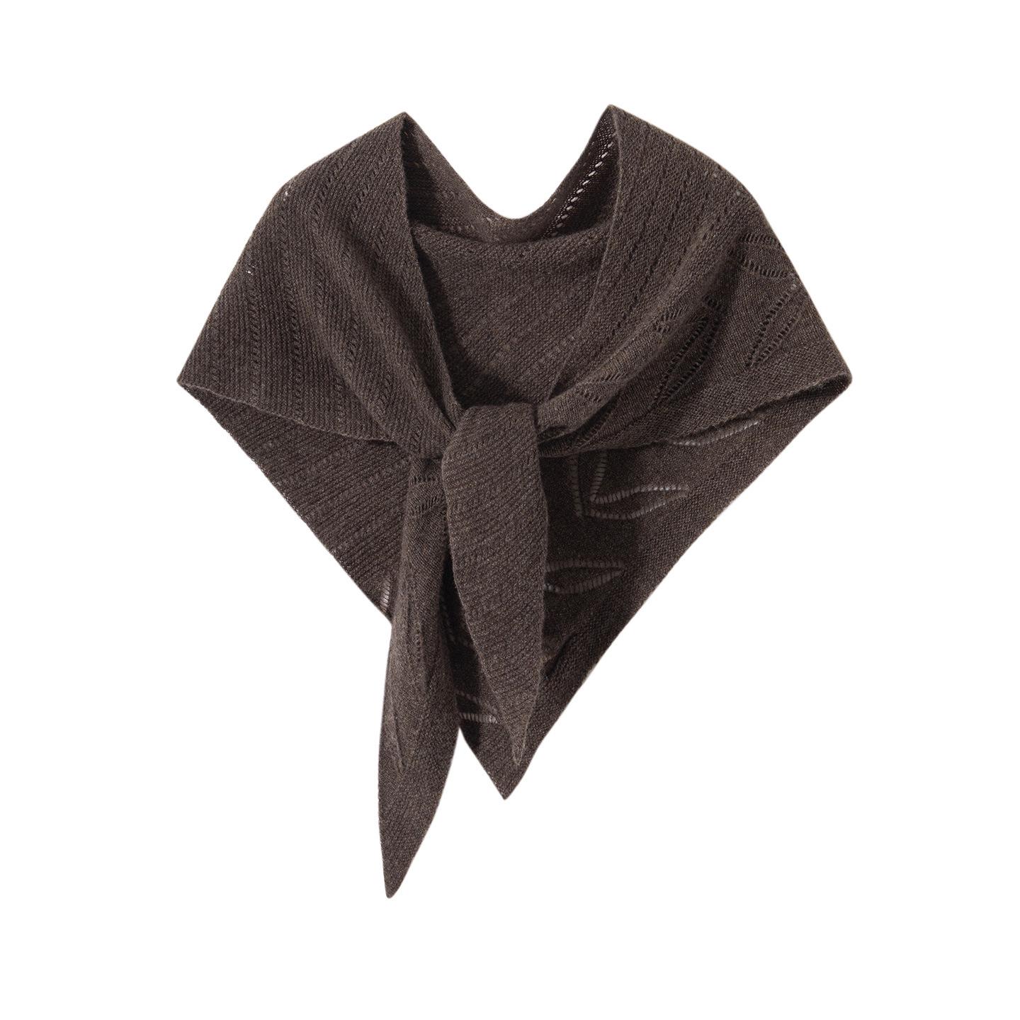 Pure Cashmere Triangle Scarf - 100% Cashmere Knitted Shawl for Women, Decorative Neck Warmer and Guard
