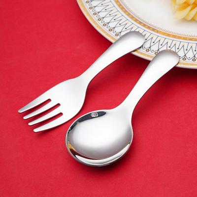 Stainless Steel Baby Spoon Fork Short Handle Mirror Polished Food Grade Mini Ice Cream Dessert Tea Soup Scoop Scooper Kitchen Cutlery Utensils