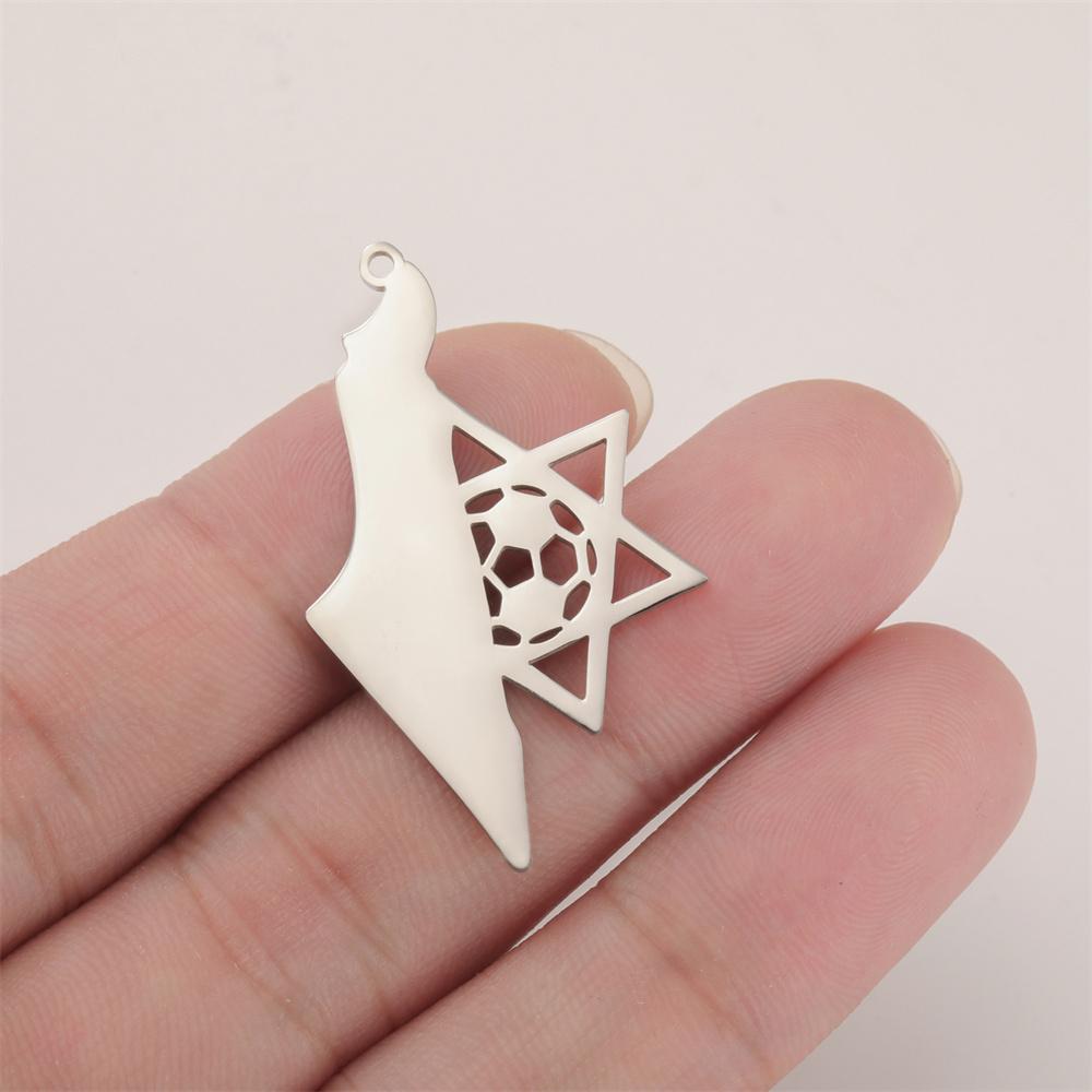 

My Shape Israel Map Star Of David Charms Neacklace Bracelets Accessories Stainless Steel Pendant DIY Jewelry Making Je Gifts