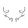 New Fashionable Design Deer Antlers Earrings Female Inlaid Zircon Personalized Jewelry Christmas Festival Matching