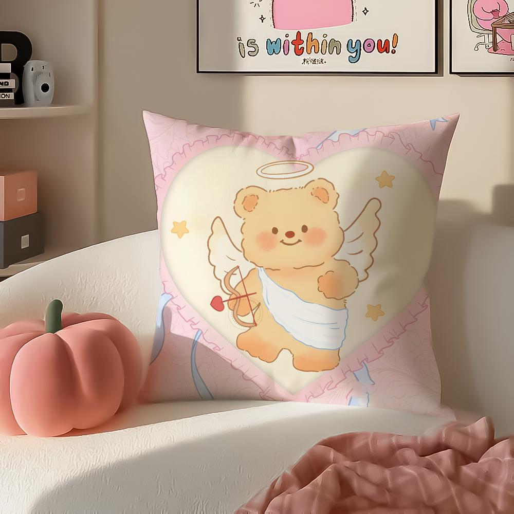Chubby Cute Thai Character BButterbear Cushion Cover Pillowcase Short Plush Invisible zipper Room Sofa Cushion Cover