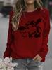 Women's Cow Print Round Neck Hoodie