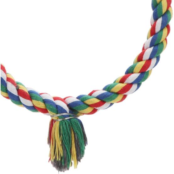Bird Rope Swing Colorful Perch Climbing Toy for Parrots Budgie Parakeet Cockatiel Cockatoo Conure (S (7.5 inch)