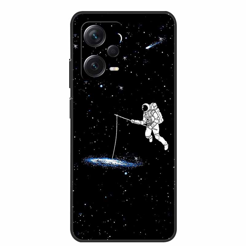 Weiche Hülle für Xiaomi Redmi Note 12 Pro 5G Case Schwarz TPU Silikon Hüllen für Redmi Note 12 Turbo 5G / Note12 Pro Plus Pro+ Wolf