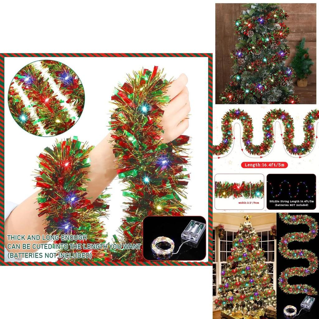 Colorful Pvc Christmas Decoration Garland For Holiday Party Atmosphere 500cm Length