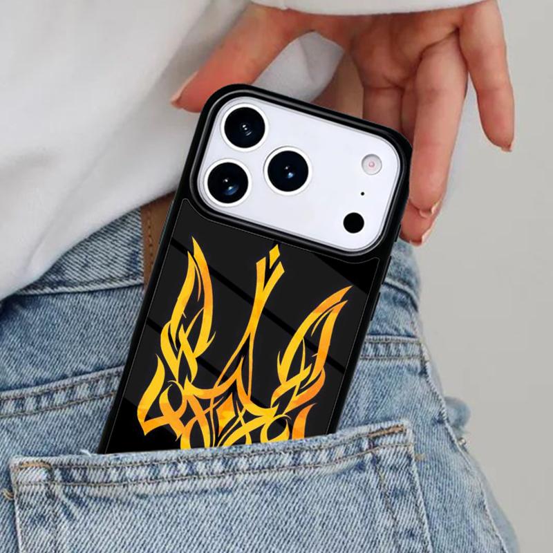 U-kraine Tryzub Flag soft Phone Case for iPhone 17ProMax 12 13 14 15 16e 17 Pro Max Plus Air Cover