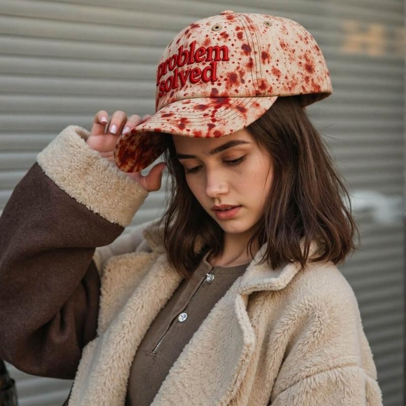 Stilvolle Baseballkappe mit Blutdruck für Männer Frauen Halloween-Party Outdoor-Aktivitäten Bequeme Verstellbare Passform Sonnenschutz Freizeitkleidung