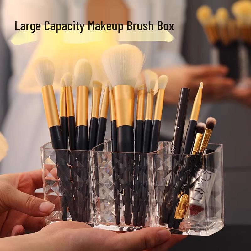 Transparent Acrylic Makeup Brush and Cosmetics Storage Holder