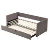Upholstered Bed Extendable Sofa Bed 90/180x200cm with Slatted Frame, Multifunctional Bed Made of Skin-Friendly Velvet Fabric