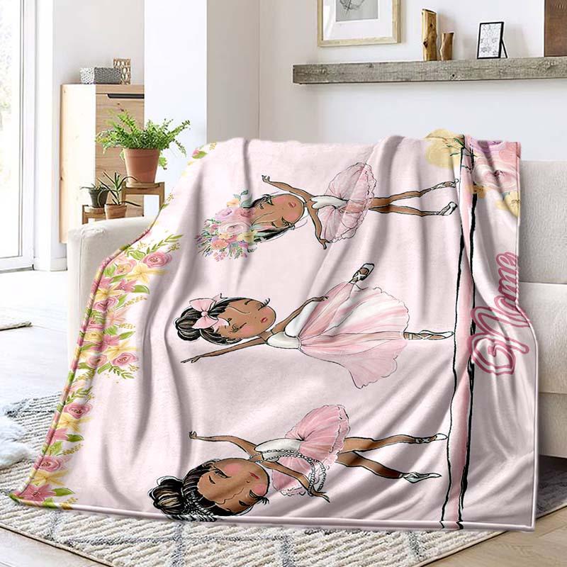 Three Girls Who Love Dancing Customize Your Name Blanket Used For Chair Office Sofa Bed Camping Soft And Warm Giving Friends And Relatives Birthday