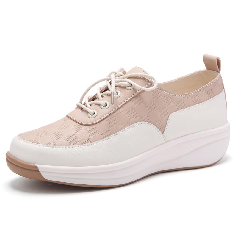 

Летние женские кроссовки на плоской подошве из микрофибры с тиснением на танкетке и шнуровкой, большие размеры, обувь на подошве 5