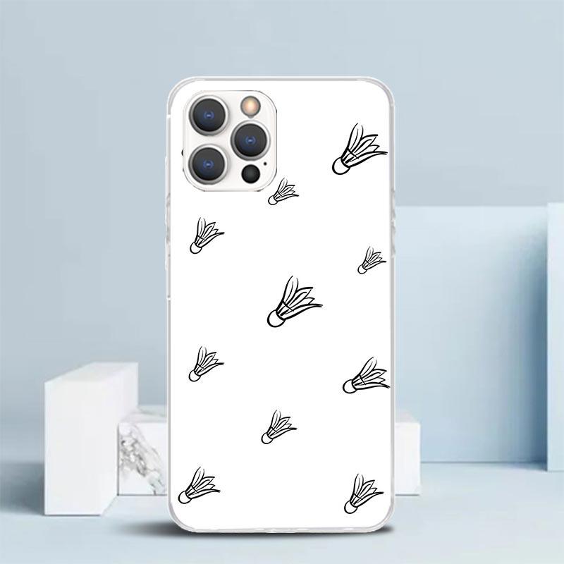 Badminton Sport Soft Cover for iPhone 16 17 Air 15 14 Pro Max 16E Phone Case 13 Mini 12 11 7 SE 8 Print Pattern Fit Cases 16 17