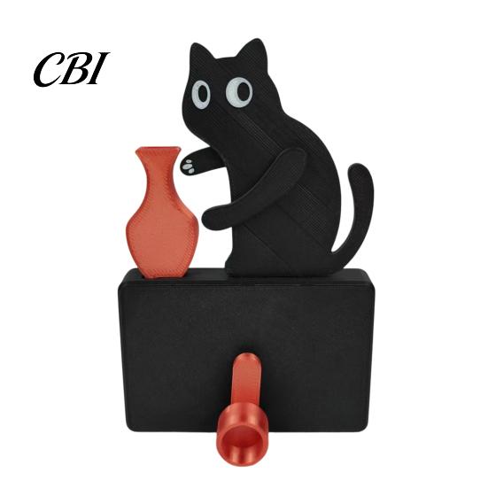 Animal Fridge Magnet Cat Pushing Vase Refrigerator Magnet, 3D Printed Whiskers Holder Kitchen Decor Pet Memorial Keepsake Decoration, Gift for