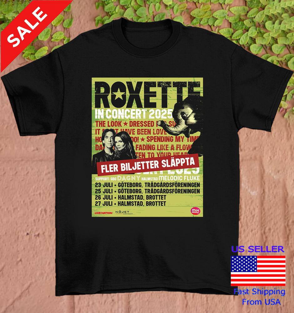 

Roxette Band In Concert 2025 T Shirt Full Size S-5XL Unisex T-Shirt XL