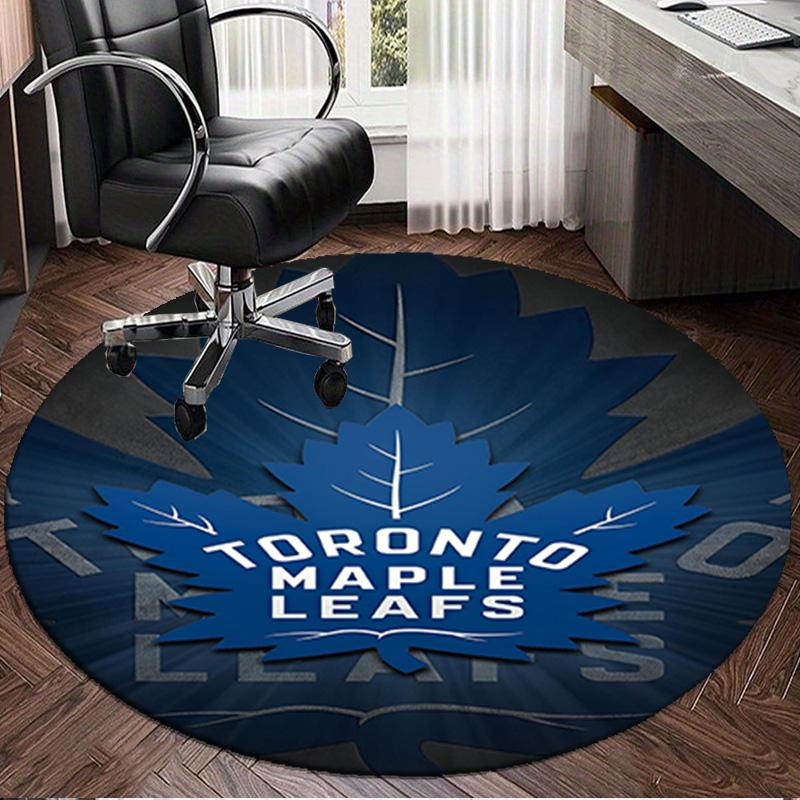 1PC Toronto Leafs Hockey Round Rug, Non-slip Chair Mat, Home Decor, Circle Carpet Perfect for Office, Bedroom, Living Room,Christmas gift