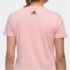 Adidas Letter Print Ribbed Crew Neck Sports T-Shirt Women Tops Pink FT2919