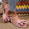 Fashion Women Sandals 2025 New Beach Vacation Fashion Shoes Casual Versatile Flat Roman Shoes Women Cute Bowknot Designer Flat Sandals