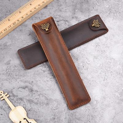 Originální kožené pouzdro na tužku personalizované retro styl, čistě ručně vyráběné kožené pouzdro Crazy Horse z hovězí kůže kreativní ochranné pouzdro
