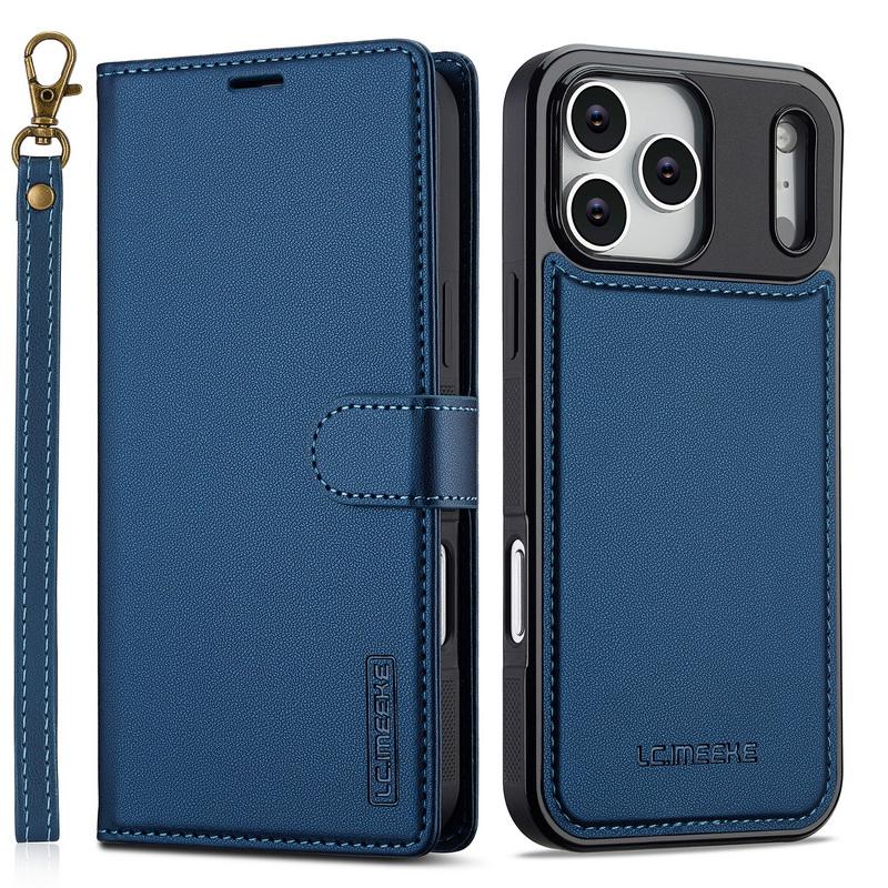 Für iPhone 17 Pro Max Brieftaschenhülle Luxuriöses Magnetisches PU-Leder Kartenfächer Klappbarer Handyhalter Abdeckung Für iPhone 16 15 14 13 Pro Max 12 11 Air