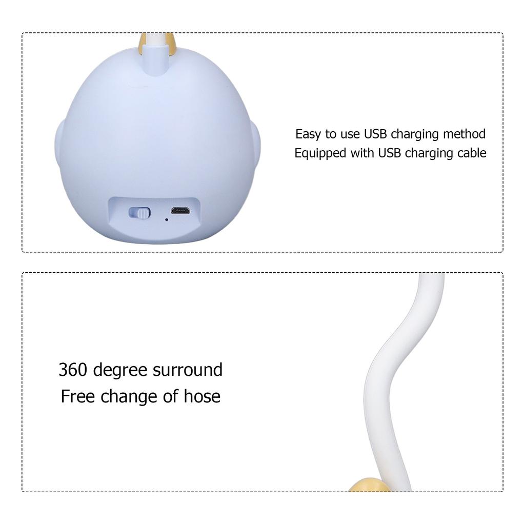 Cute LED Desk Lamp for Student 360 Degree Adjustment USB Charging Soft Light Table Lamp Night Lamp for Home Dorm