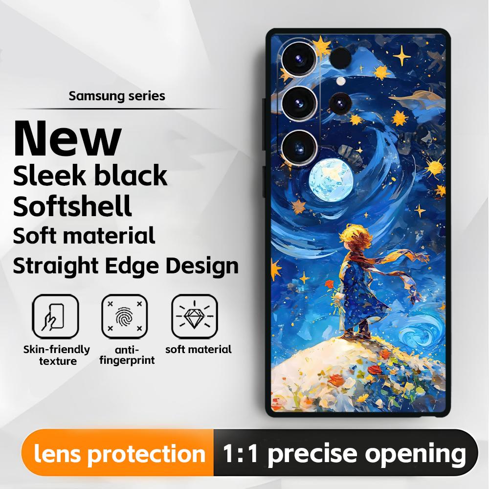 Anime The Little Prince Phone Case For Samsung Galaxy S25 S24 S23 S22 S21 S20 Plus Ultra Note20 Soft Black