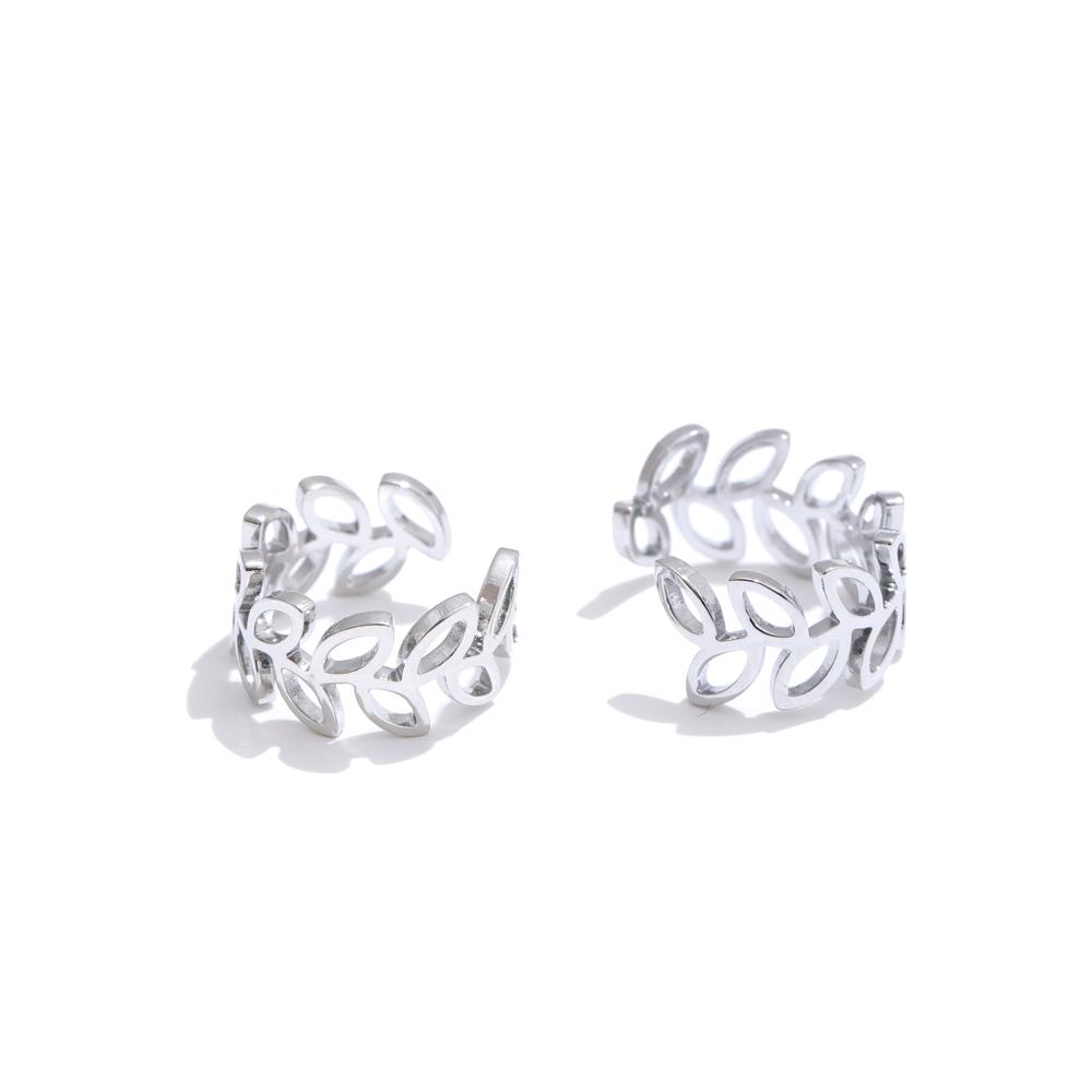 

Yhpup Arrivals Plant Leaf Hollow Ear Bone Clip Earrings Prevent Allergy Metal Non-Piercing Daily Fashion Jewelry Accessories