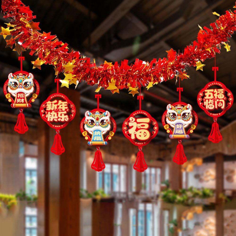 Zodiac Snake Spring Festival Banner Garland Cartoon New Year Flag Pendant  For Home Shopping Mail