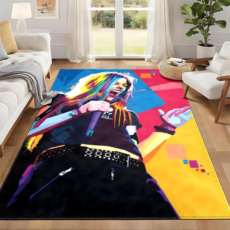 Avril Lavigne Carpet Door Mat for Living Room or Bedroom Protective Mat Under Chair Office Decoration Christmas Gift Birthday Present