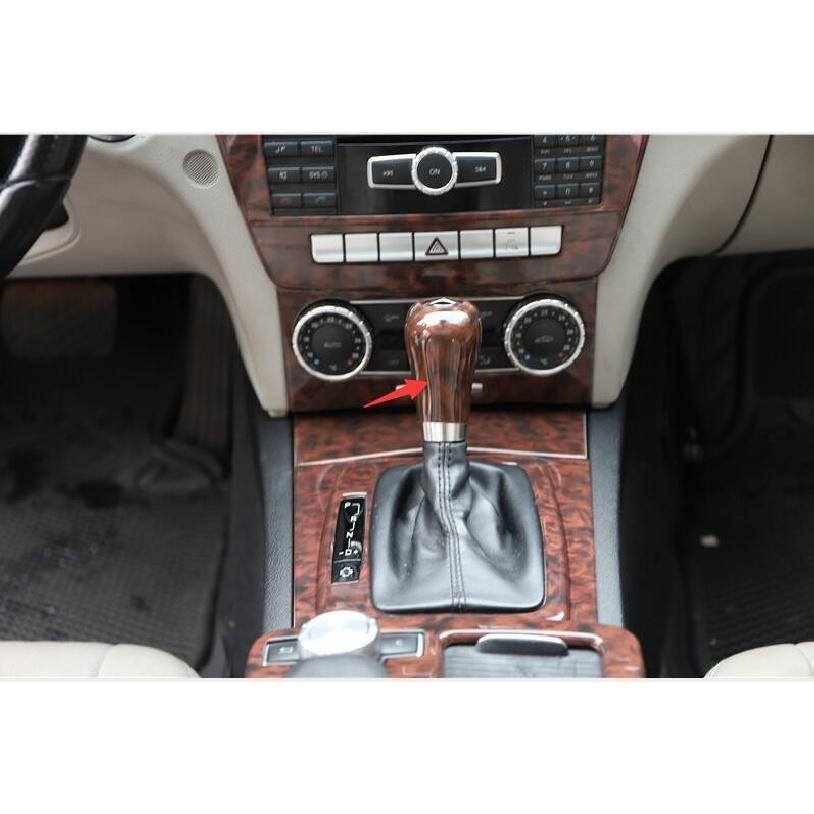 For Benz C-Class Central Console Agate Wood Grain Gear Shift Knob Trim 10-14 1pc