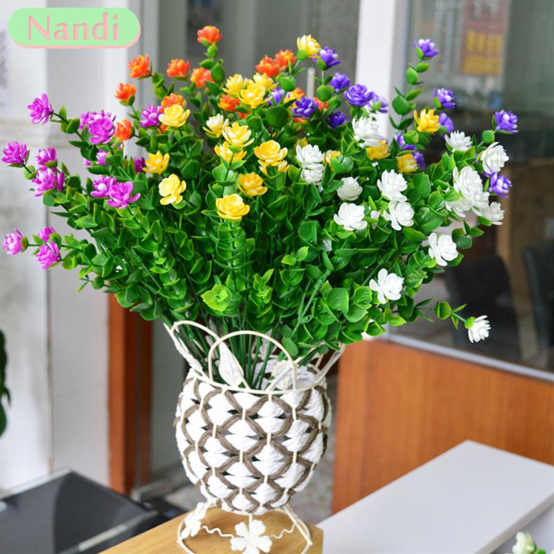 3 Stück Künstliche Blumen Outdoor Anti-UV Begrünung Strauchpflanzen für Zuhause Küche Büro Hochzeit Gartendekoration Kunstblumen