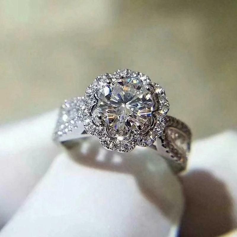 Lindon Classic Copper Alloy Zircon Ring Ladies Jewelry Wedding Promise Party Gift