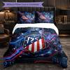 Set Lenzuola Atletico Madrid Modello 3 Pezzi Morbida Copripiumino in Microfibra con Federe per Camera da Letto