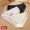 3PCS/Set Seamless Panties Ice Silk Lace Perspective Briefs Ultra Thin Breathable Underwear Cool Summer Female Sexy Lingerie