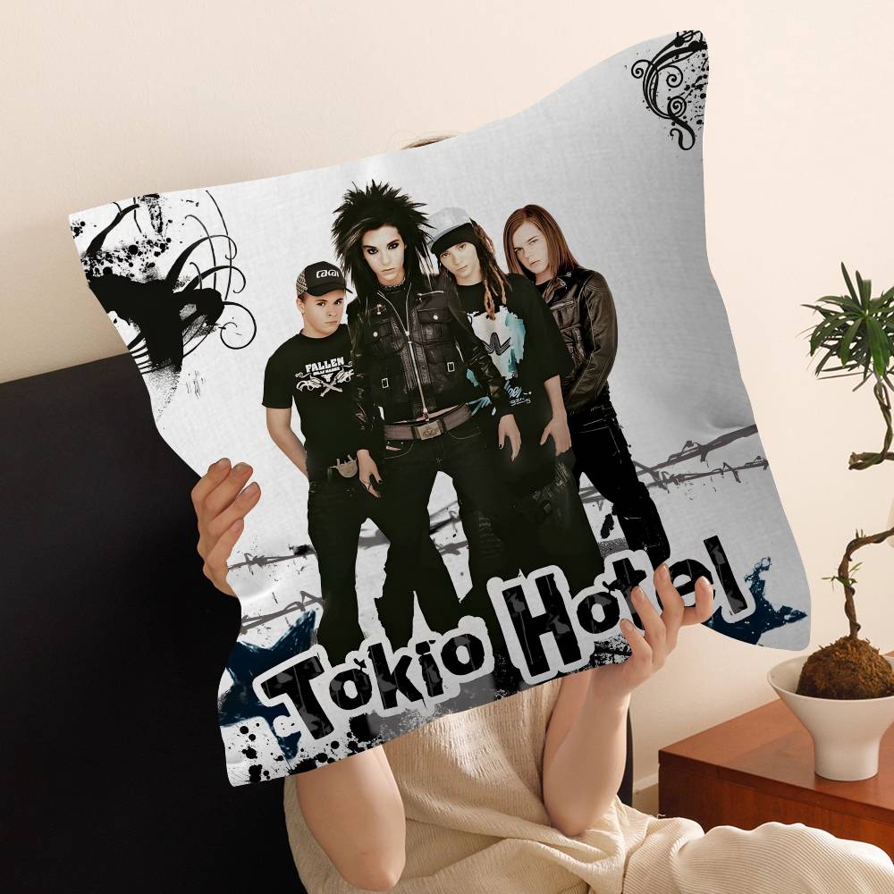 German Rock Band Retro T-Tokio Band H-Hotel Cushion Cover Inches Farmhouse Decor Home Throw Pillow Covers for Couch Decorations