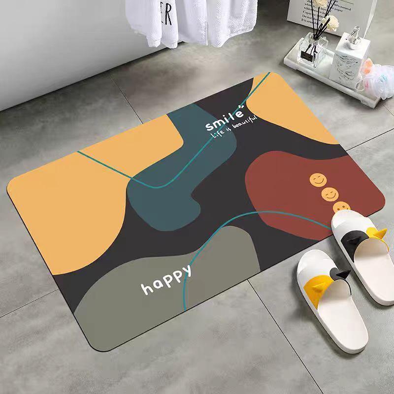Toilet Bathroom Absorbent Floor Mat Diatom Mud Toilet Entry Door Mat Toilet Non-Slip Foot Mat At Home Door Aaaa