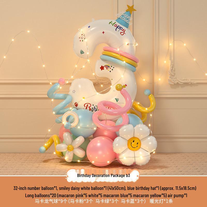 Accessori fotografici per il 3° compleanno del bambino: Palloncini e Decorazioni Numeriche
