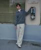 Ladeuedisyeon Pocket Stitch Wide Baker Pants_Light Gray