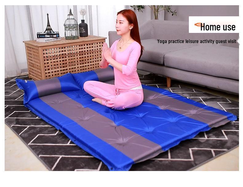 Automatic Inflatable Outdoor Sleeping Pad - Thick, Wide, Moisture-Proof Mat for 3-4 People Camping