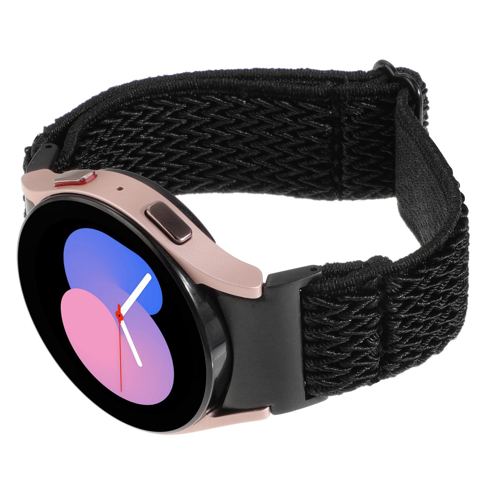 

For Samsung Galaxy Watch FE 40mm/Watch6/Watch6 Classic/Watch 5 Wave Shape Watch Strap Braided Wrist Band Black