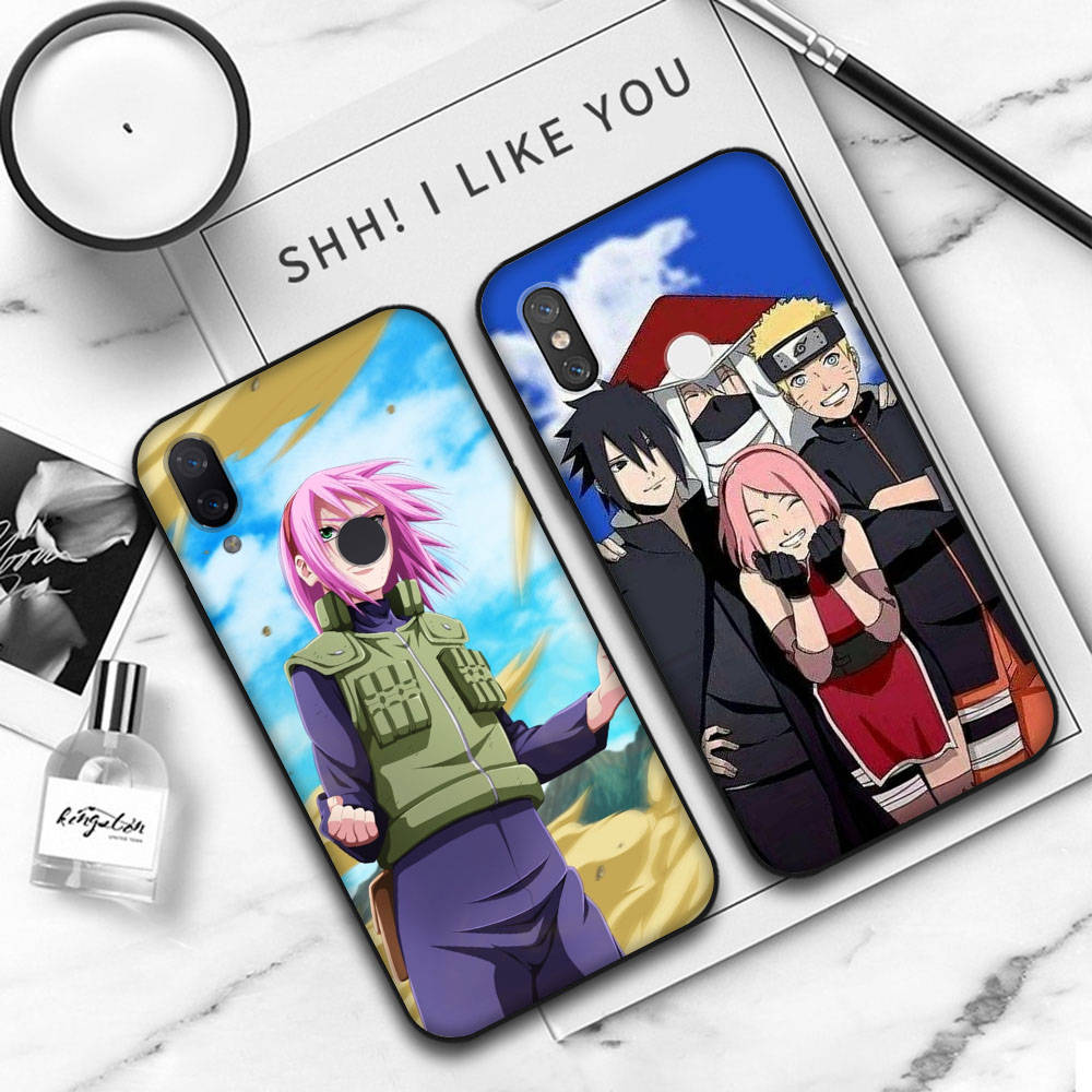 JW85 Naruto Hinata Sakura Černý měkký kryt pro Samsung Note 20 Lite S24 Ultra S23 A03 A05 A06 A11 A71 A15 A16 A13 A24 A25 A33 A52 A53 A50 M55 M35 Plus