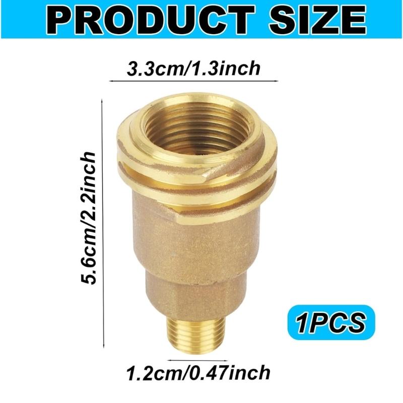 Solid Brass Propane Hose Adapter 1/4" Male Thread Conversion Kit Simple Installation for Gas Grill & Heating Devices