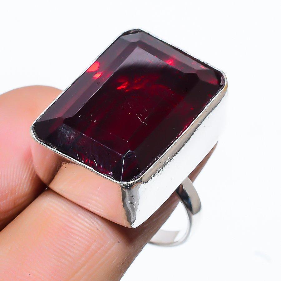 Natürlicher Mosambik Granat Edelstein 925 Sterlingsilber Ring Größe 8.5 e6q65