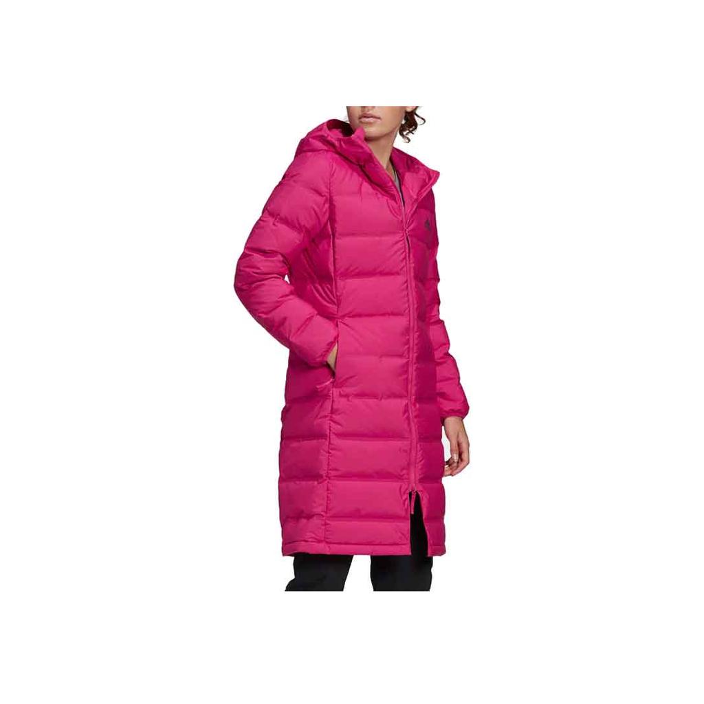 adidas Windproof Warm Mid-Length Casual Sports Hooded Down Jacket Women Jacket Red FT2573