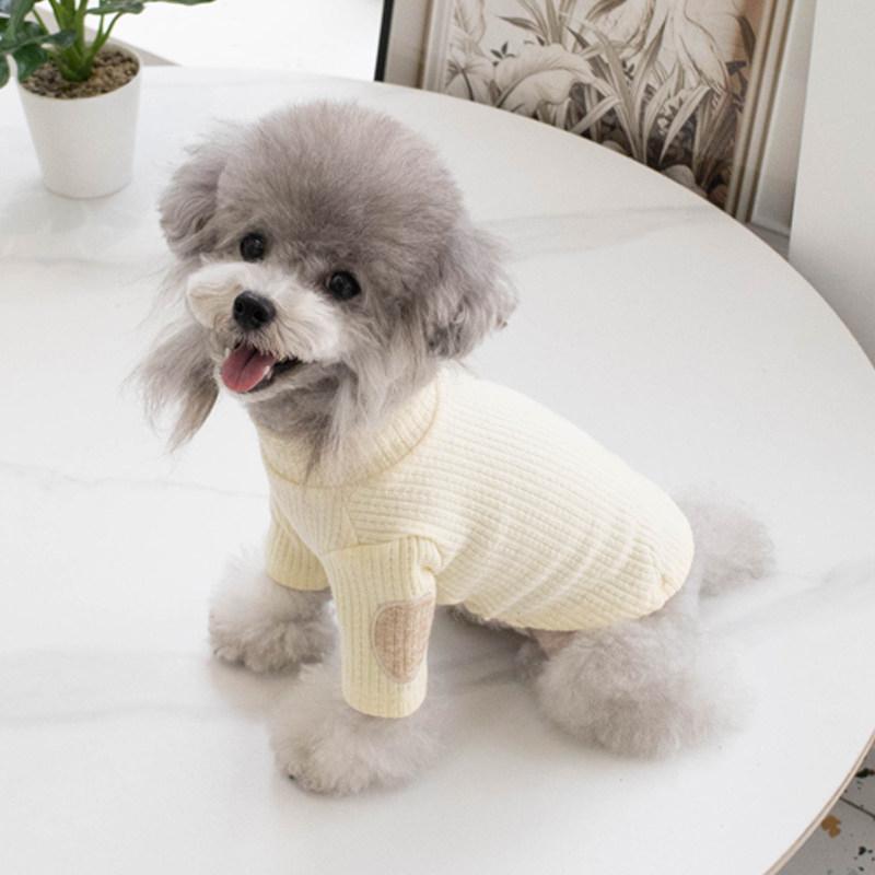 

Cat Dog T-shirt Winter Puppy Small Dog Clothes Yorkie Pomeranian Shih Tzu Maltese Poodle Bichon Schnauzer Clothing pet apparel XXS бежевый