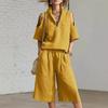 Tuta da donna senza spalline a maniche corte con colletto alla coreana e zip frontale in 5 colori