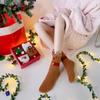 Gift Box: Autumn/Winter Ladies' Cartoon Christmas Socks - Santa Claus Coral Fleece Mid-Calf, Four-Pair Set