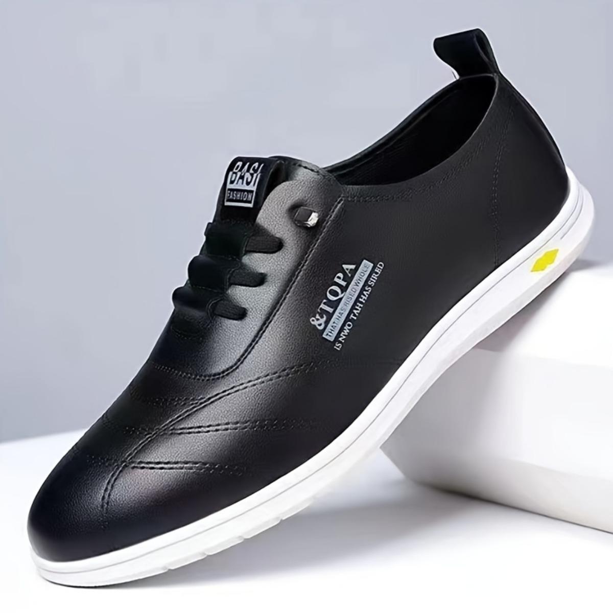 

1 пара стильных мужских кроссовок на шнуровке — повседневные кроссовки, резиновая подошва, круглый носок, удобный верх из полиуретана, подходят для повседневной носки и бега 39 чёрный