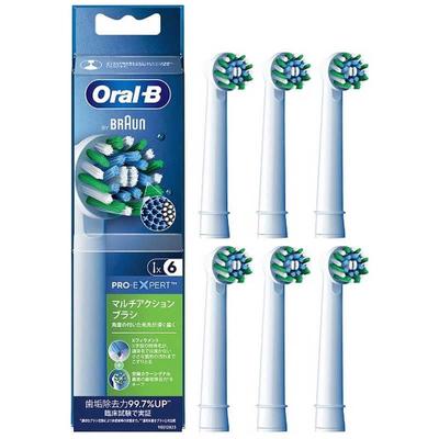 EB50RX6EL Replacement Brush for Oral B Electric 6 Pieces (white) Multi-action Toothbrush,