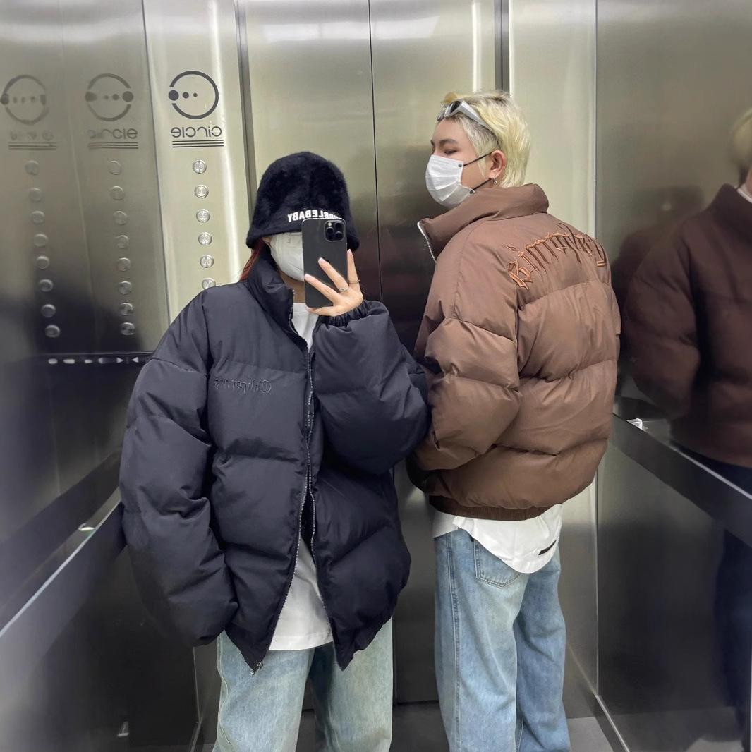 

Американское ретро Осень и Зима Новое хлопковое пальто Мужское вышитое модное пальто XXL