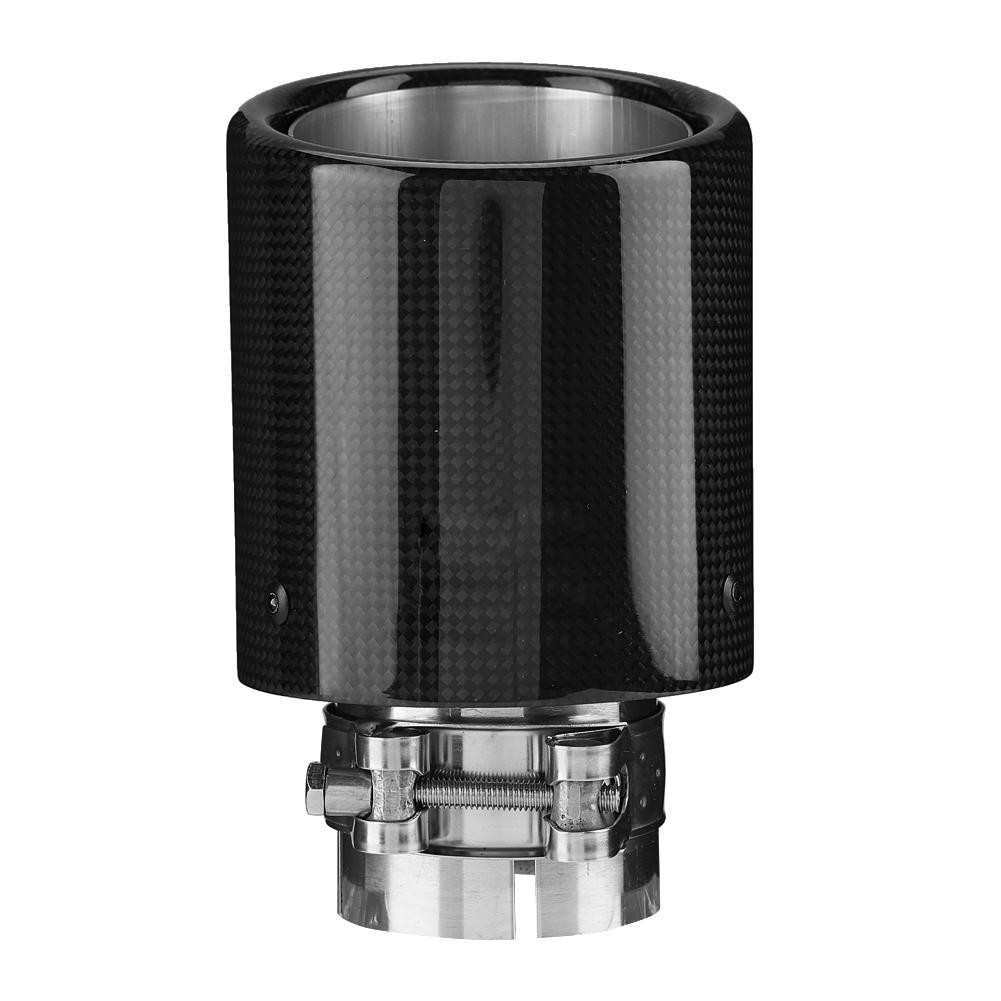 Carbon     Car Modified Single Outlet Exhaust Pipe Muffler Tip Tail Throat 63-101mm